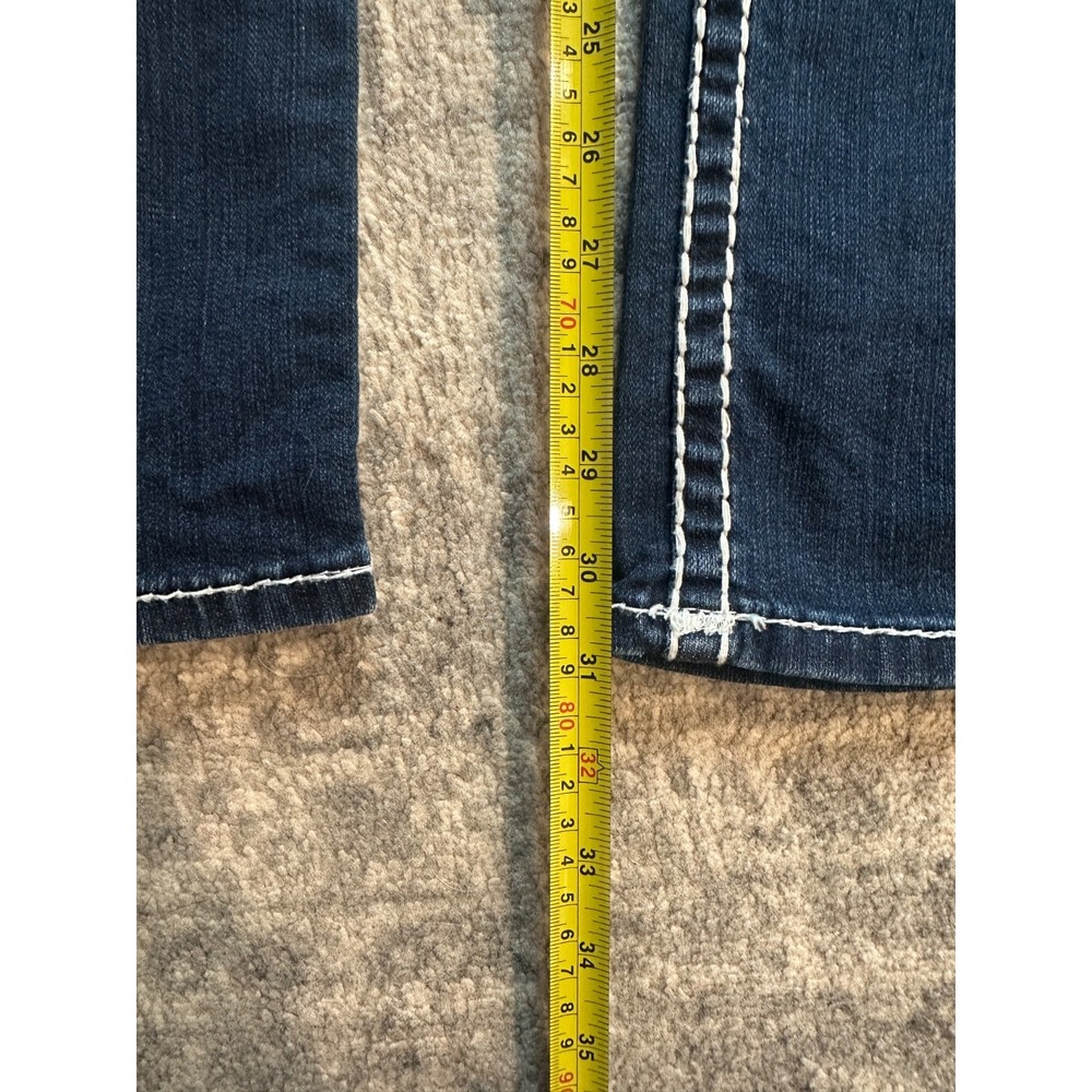 LA Idol USA Cropped Jeans Womens Low Rise Zip Fly Contrast Stitch- Size 3 - Picture 12 of 12